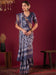 Purple Violet Sungudi Silk Blend Printed Saree