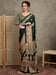 Green Green Block Print Pure Crepe Printed Saree