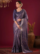 Purple Sungudi Silk Blend Printed Saree - The Dori Store
