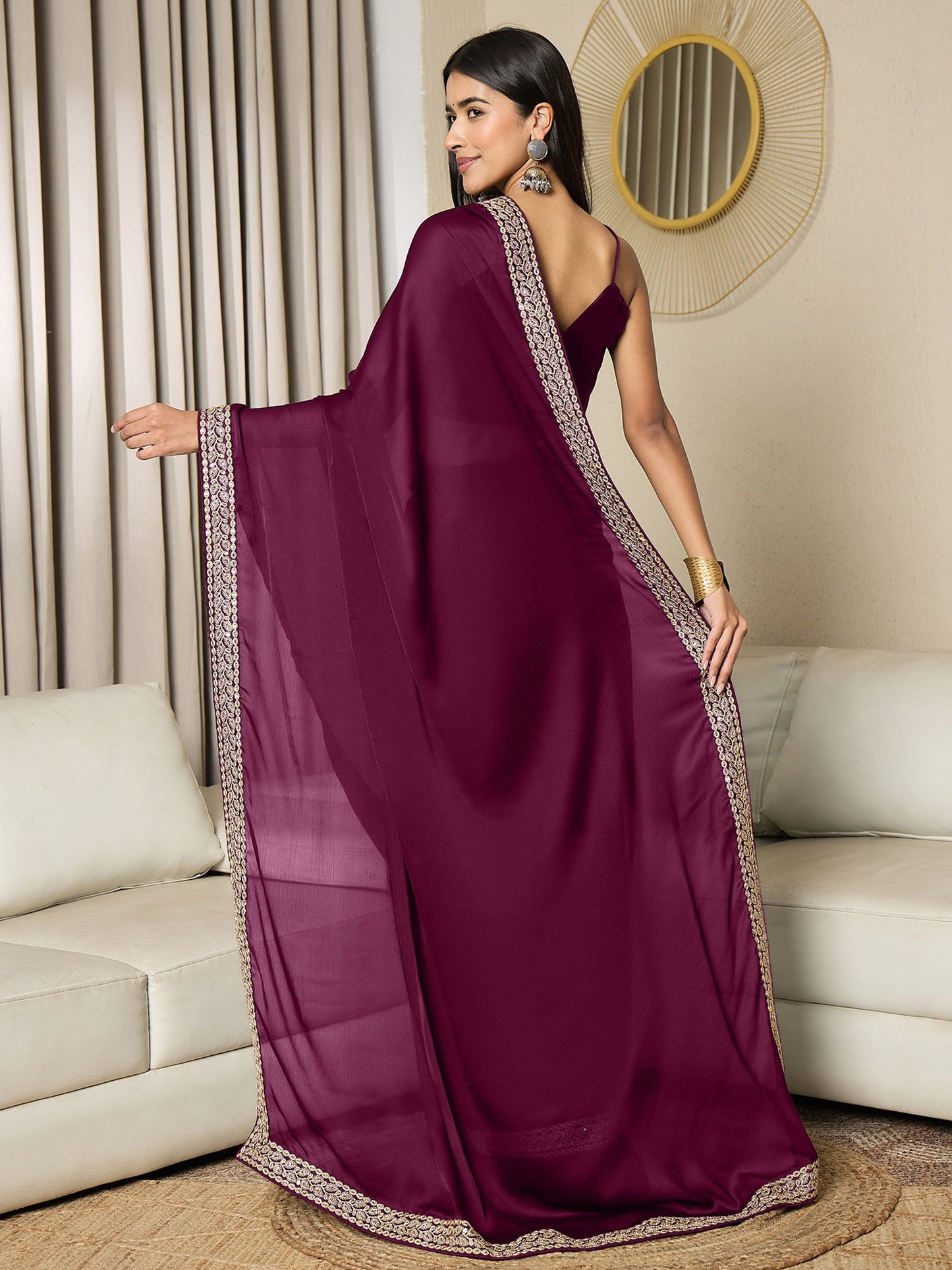 partywear designer saree for festive occasions