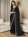 Black Black Party Wear Satin Embellished Saree