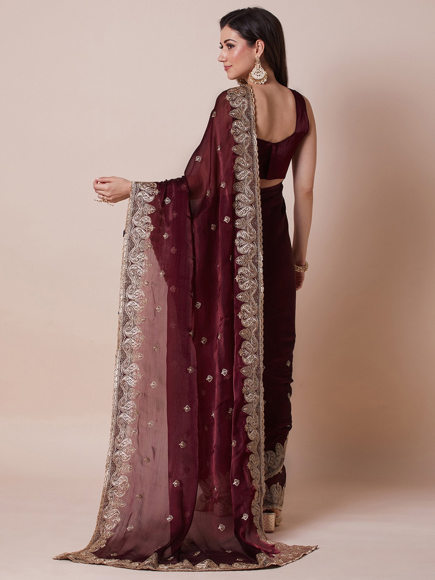 partywear designer saree for festive occasions