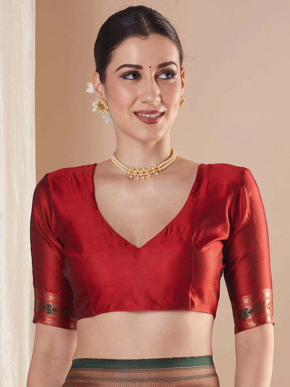 Green Paithani Silk Blend Woven Saree - The Dori Store