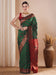 Green Green Paithani Silk Blend Woven Saree