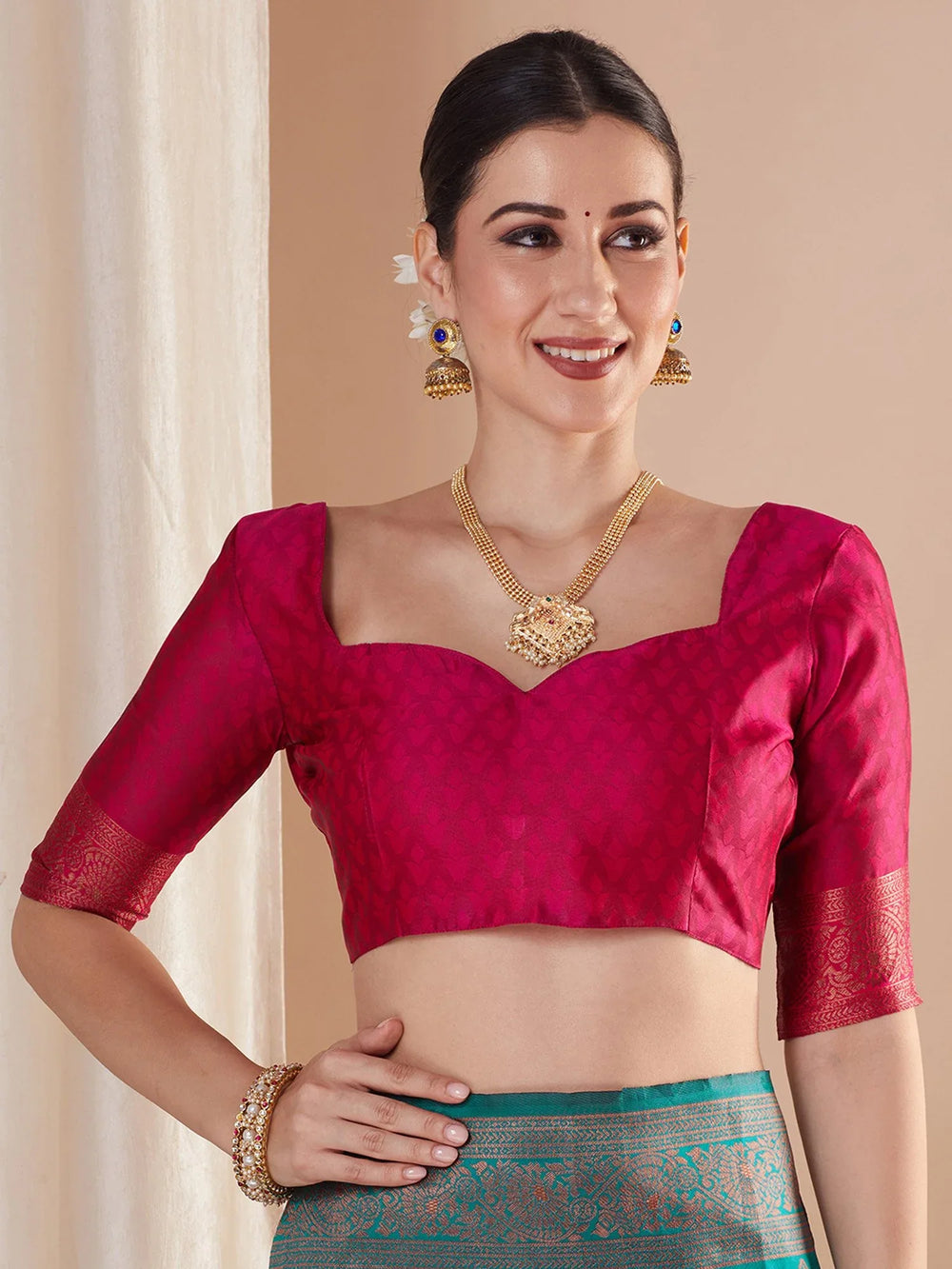 Blue Banarasi Silk Blend Woven Saree - The Dori Store