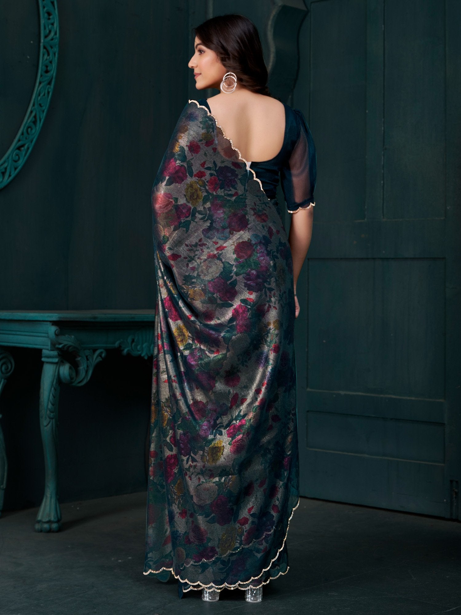 partywear designer saree for festive occasions
