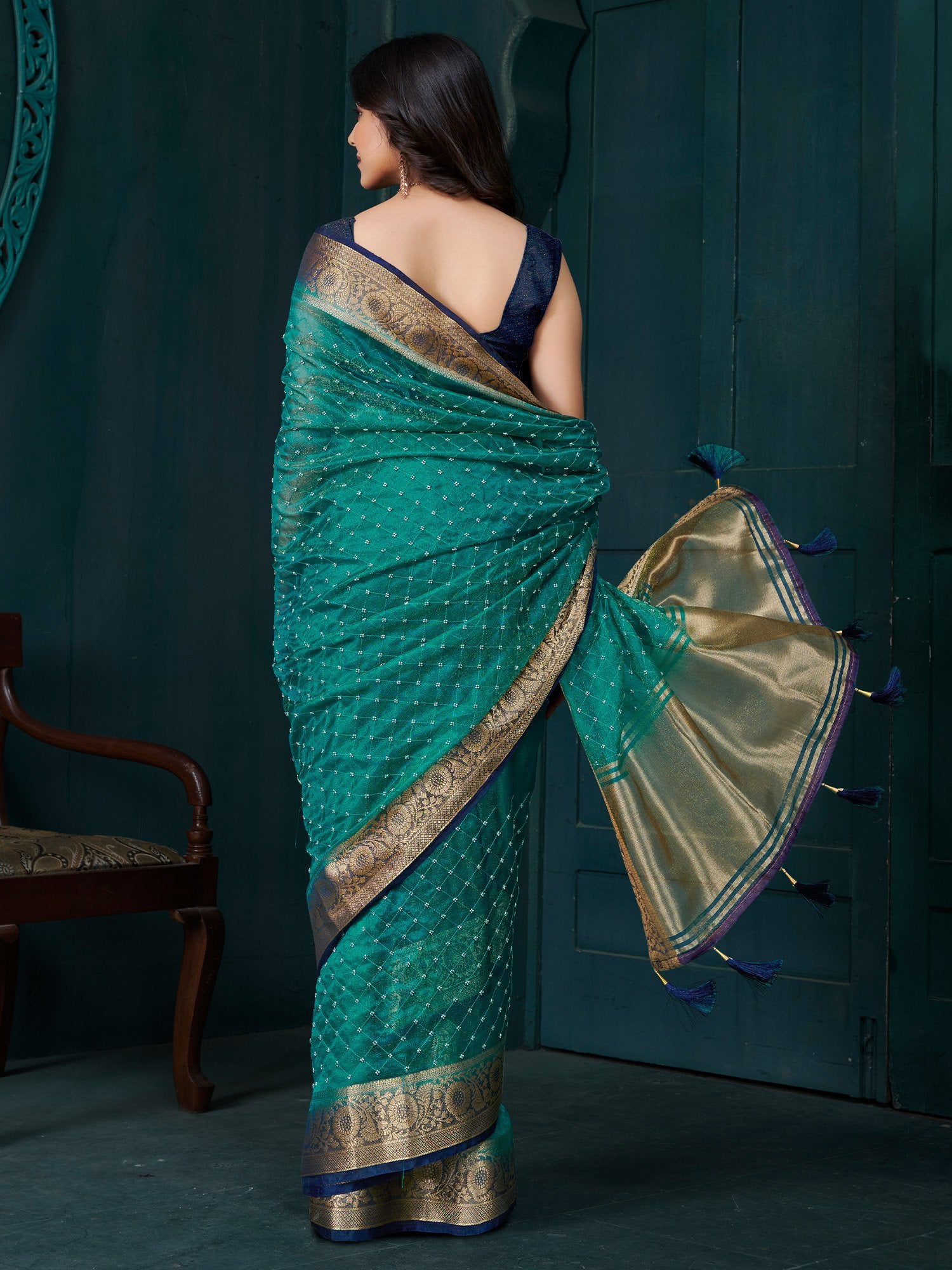 partywear designer saree for festive occasions