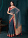 Grey Grey Party Wear Tissue Woven Saree