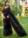 Black Black Block Print Cotton Printed Saree