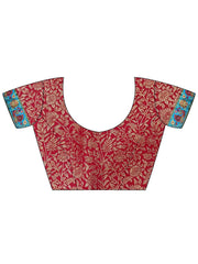 Navy Banarasi Viscose Silk Woven Saree - The Dori Store