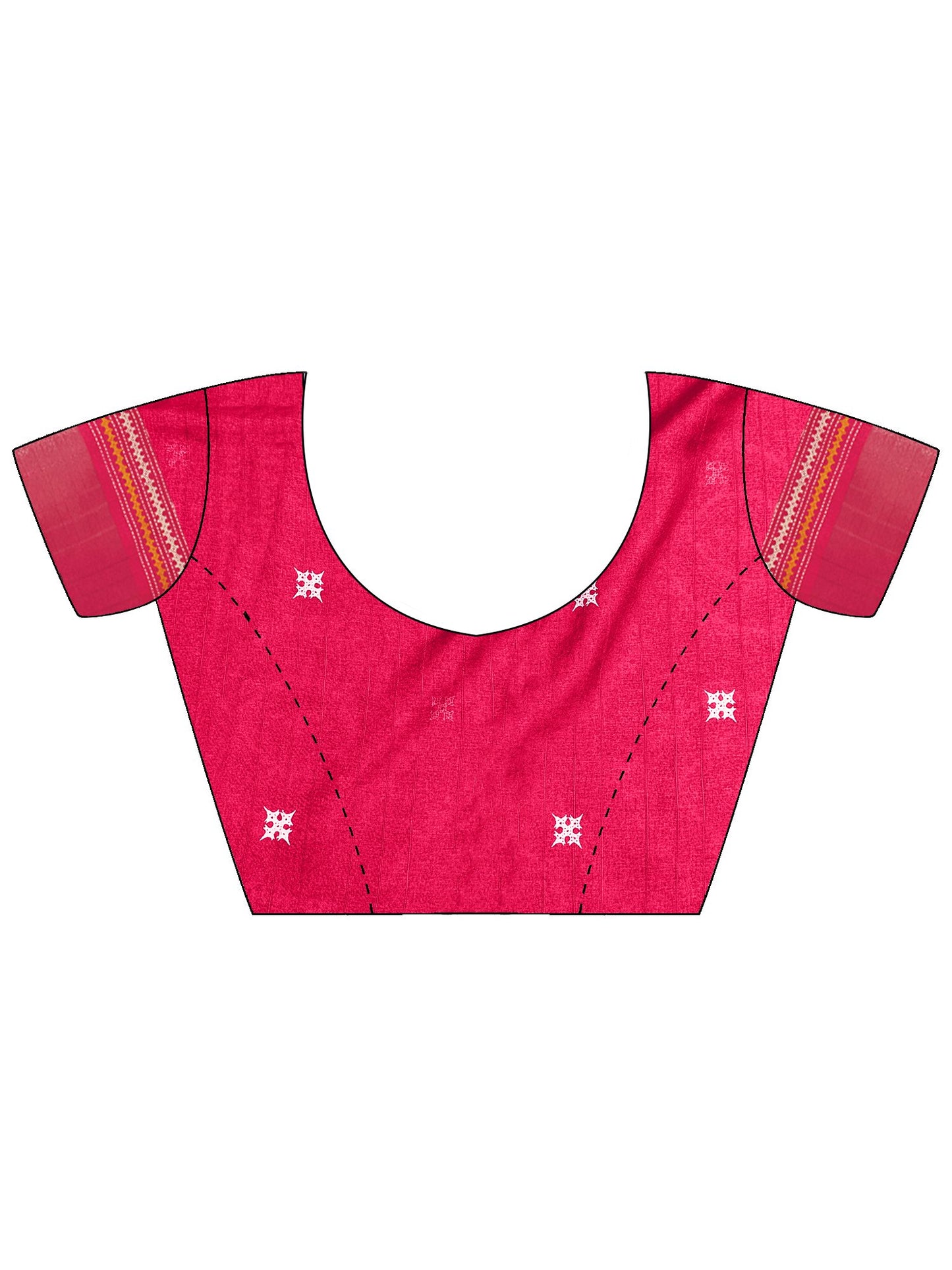 Pink Block Print Silk Blend Printed Saree