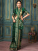 Green Green Block Print Silk Blend Printed Saree