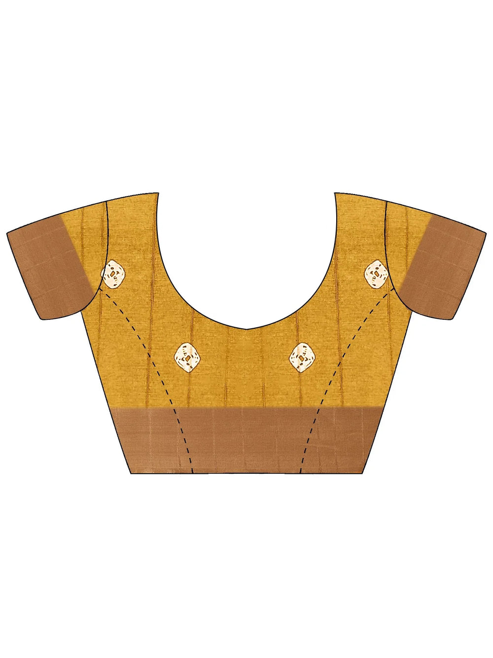 Yellow Block Print Silk Blend Printed Saree - The Dori Store