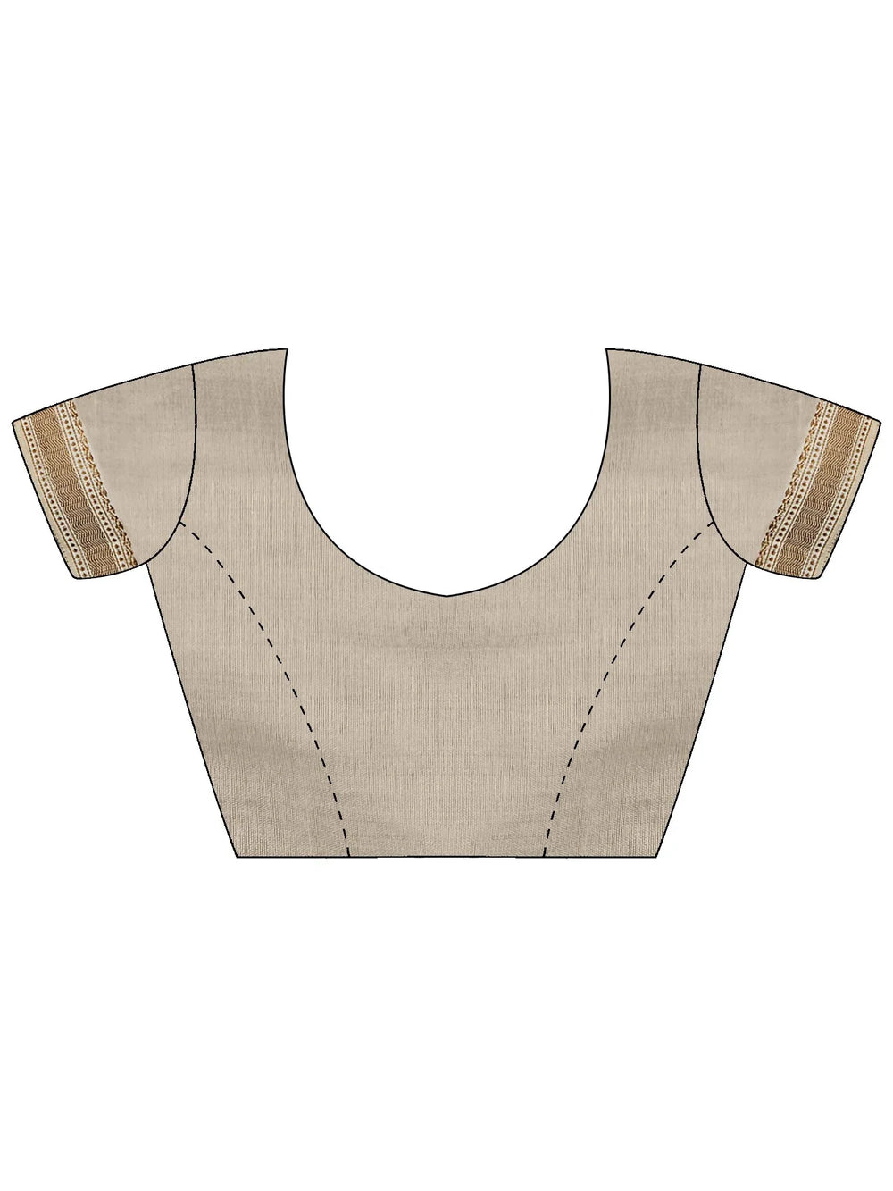 Cream Kasavu Linen Blend Woven Saree - The Dori Store