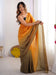 Yellow Mustard Party Wear Satin Silk  Solid Saree
