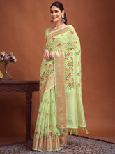 Light Party Wear Linen Woven Saree - The Dori Store