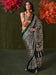 Green Green Block Print Crepe Printed Saree