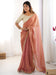Pink Peach Party Wear Satin Silk Embellished Saree