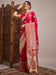 Pink Pink Banarasi Satin Silk Woven Saree