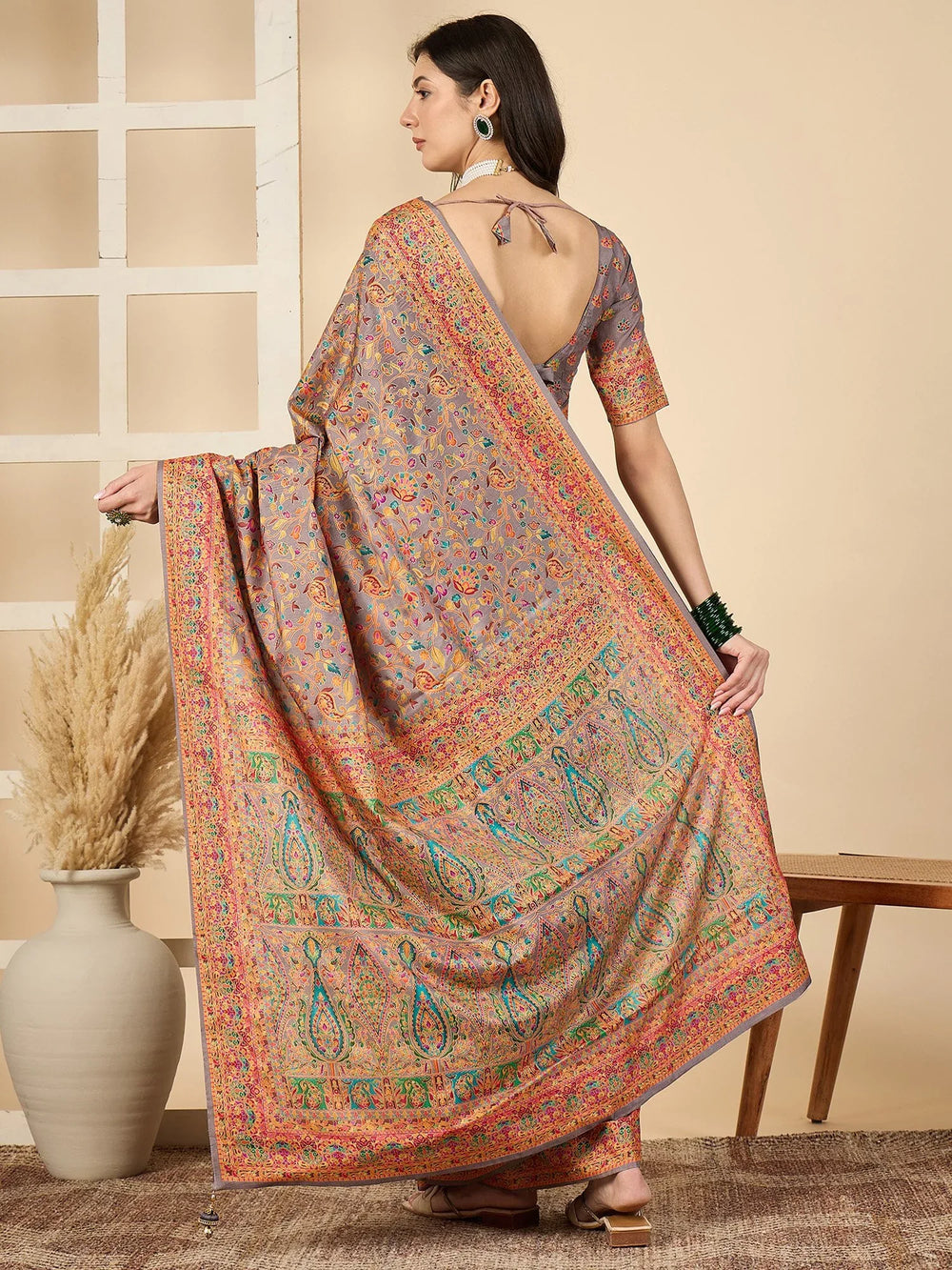 Light Banarasi Dola Silk Woven Saree - The Dori Store