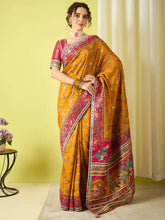 Mustard Banarasi Viscose Silk Woven Saree - The Dori Store