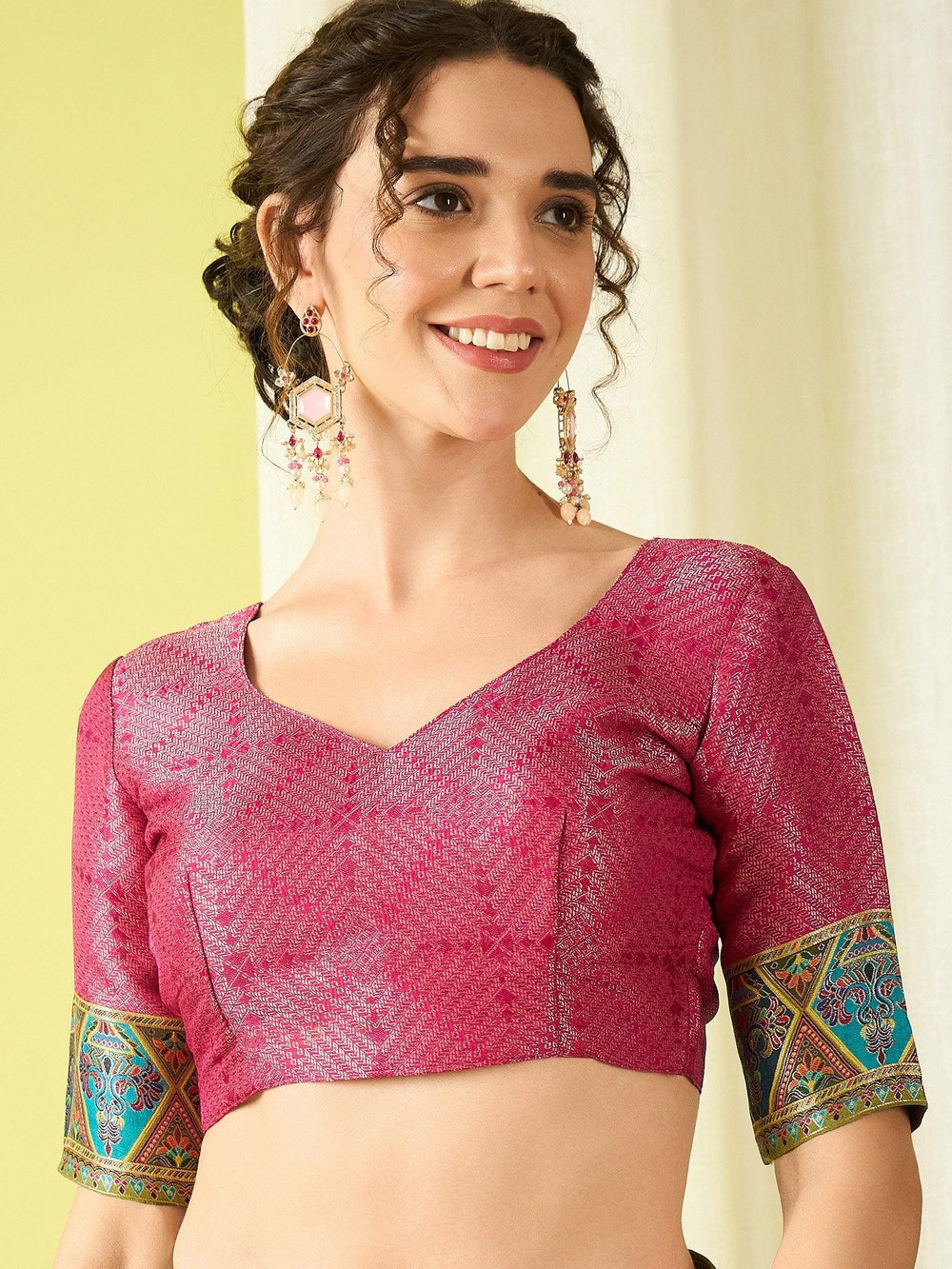 Olive Banarasi Viscose Silk Woven Saree - The Dori Store