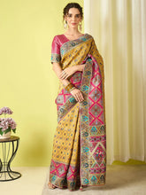 Mustard Banarasi Viscose Silk Woven Saree - The Dori Store