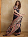 Black Black Block Print Satin Printed Saree
