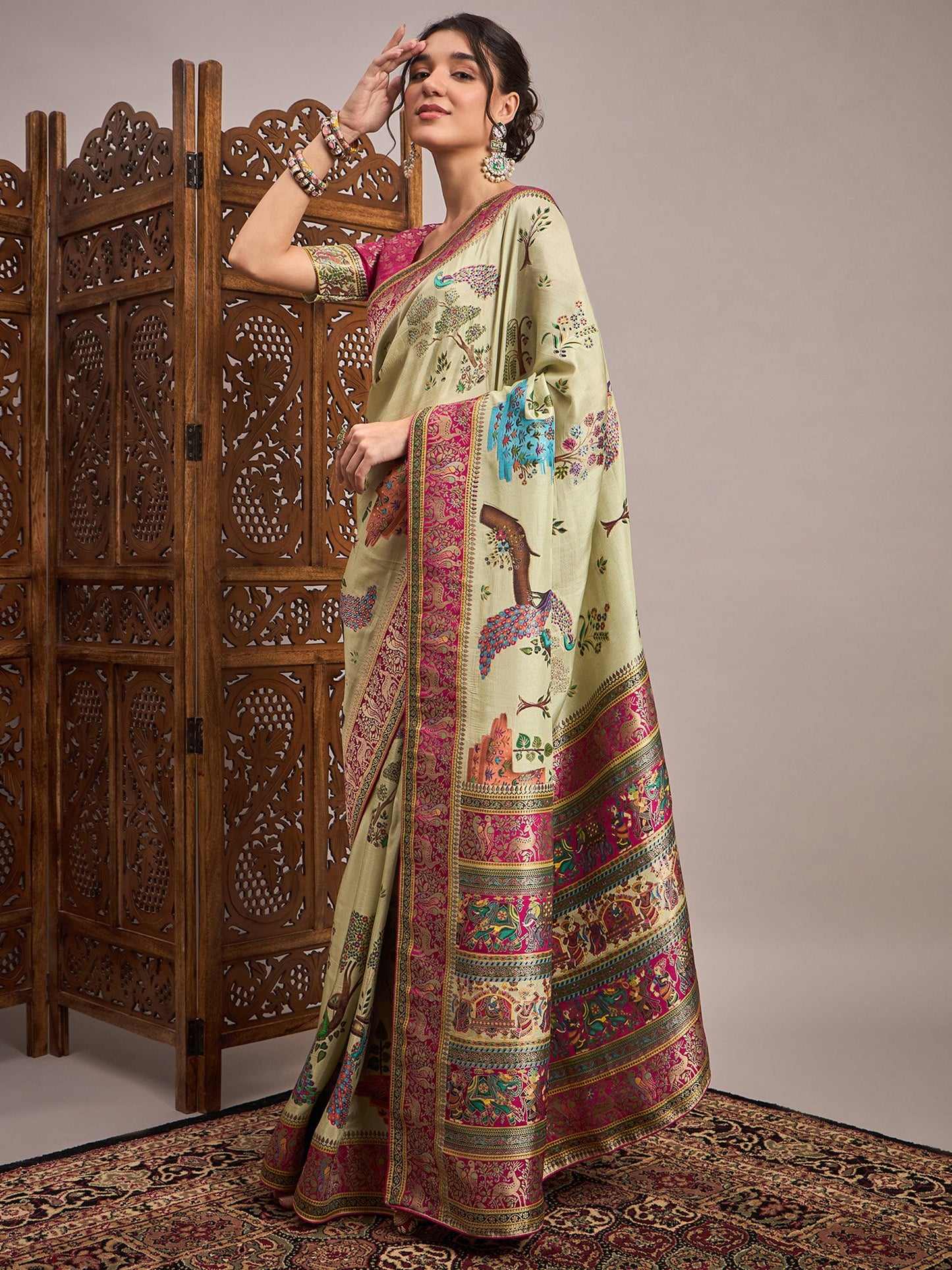 Light Banarasi Viscose Silk Woven Saree