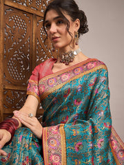 Light Banarasi Viscose Silk Woven Saree - The Dori Store