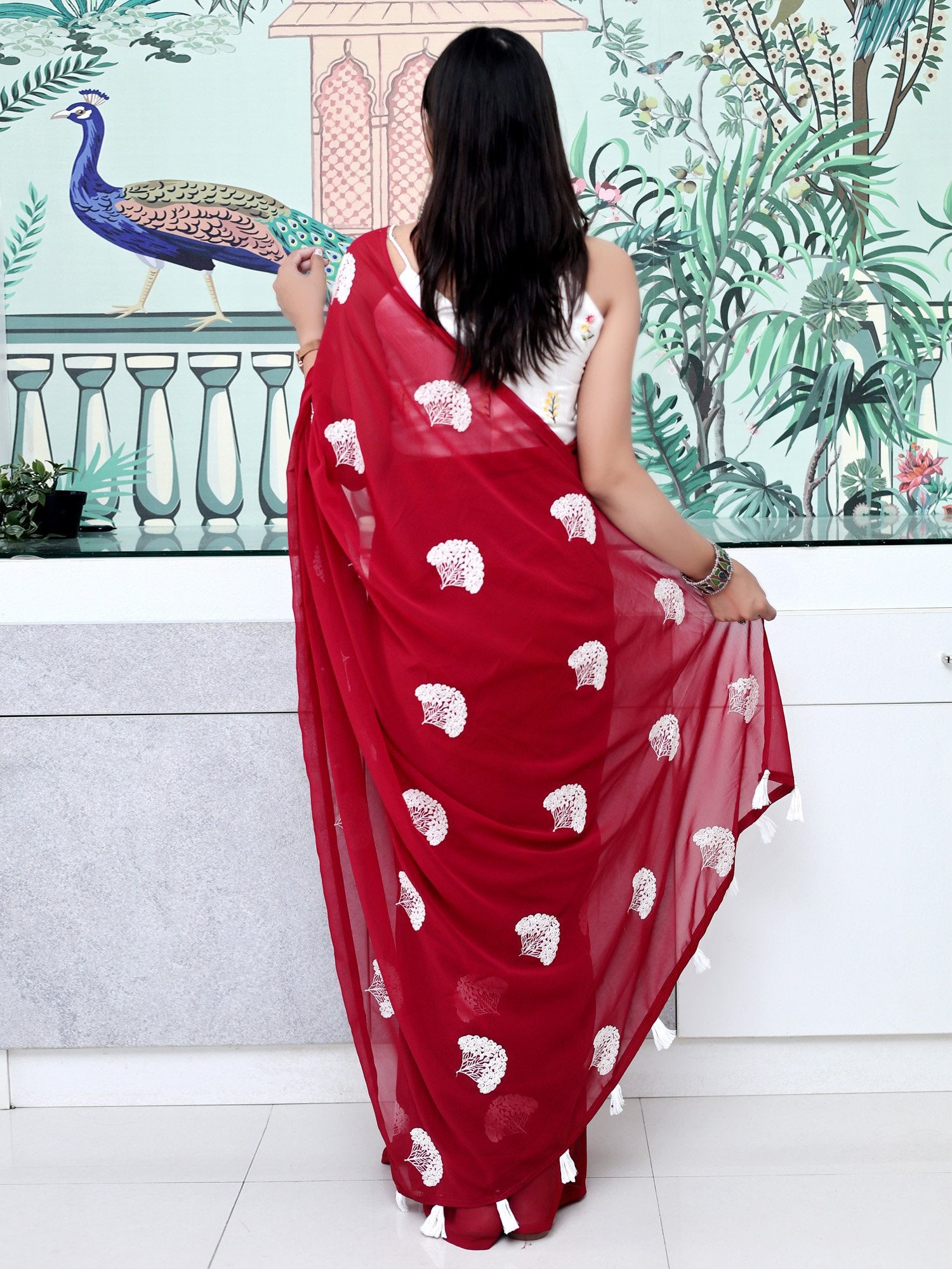 partywear designer saree for festive occasions