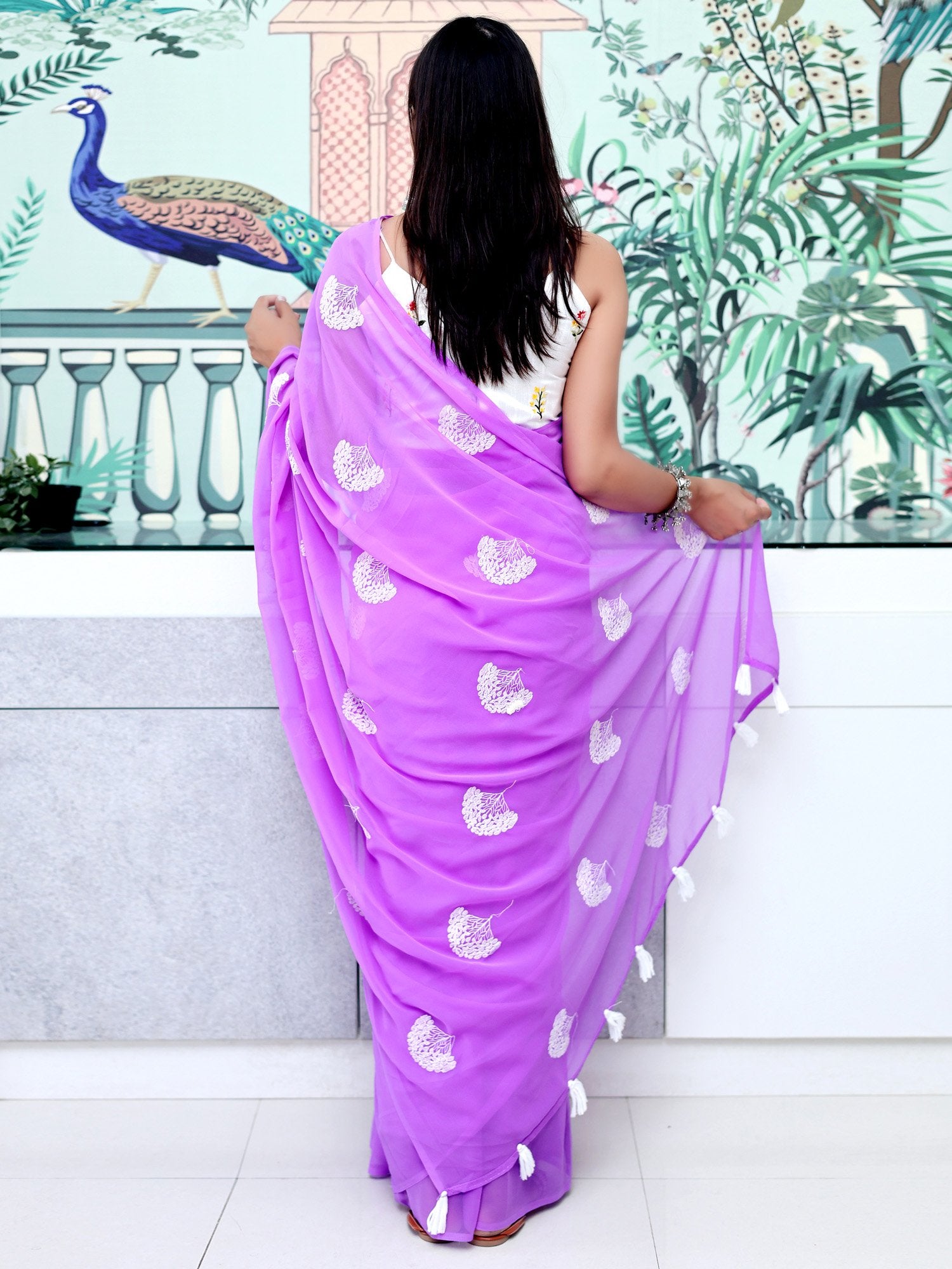partywear designer saree for festive occasions