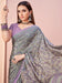 Lavender Lavendar Block Print Crepe Printed Saree