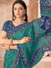 Blue Light Bagru Crepe Printed Saree