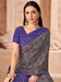 Grey Grey Bagru Crepe Printed Saree