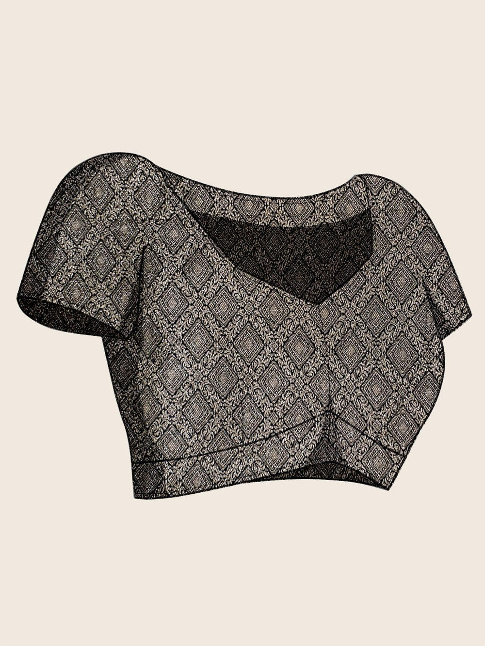 Black Banarasi Satin Silk Woven Saree - The Dori Store