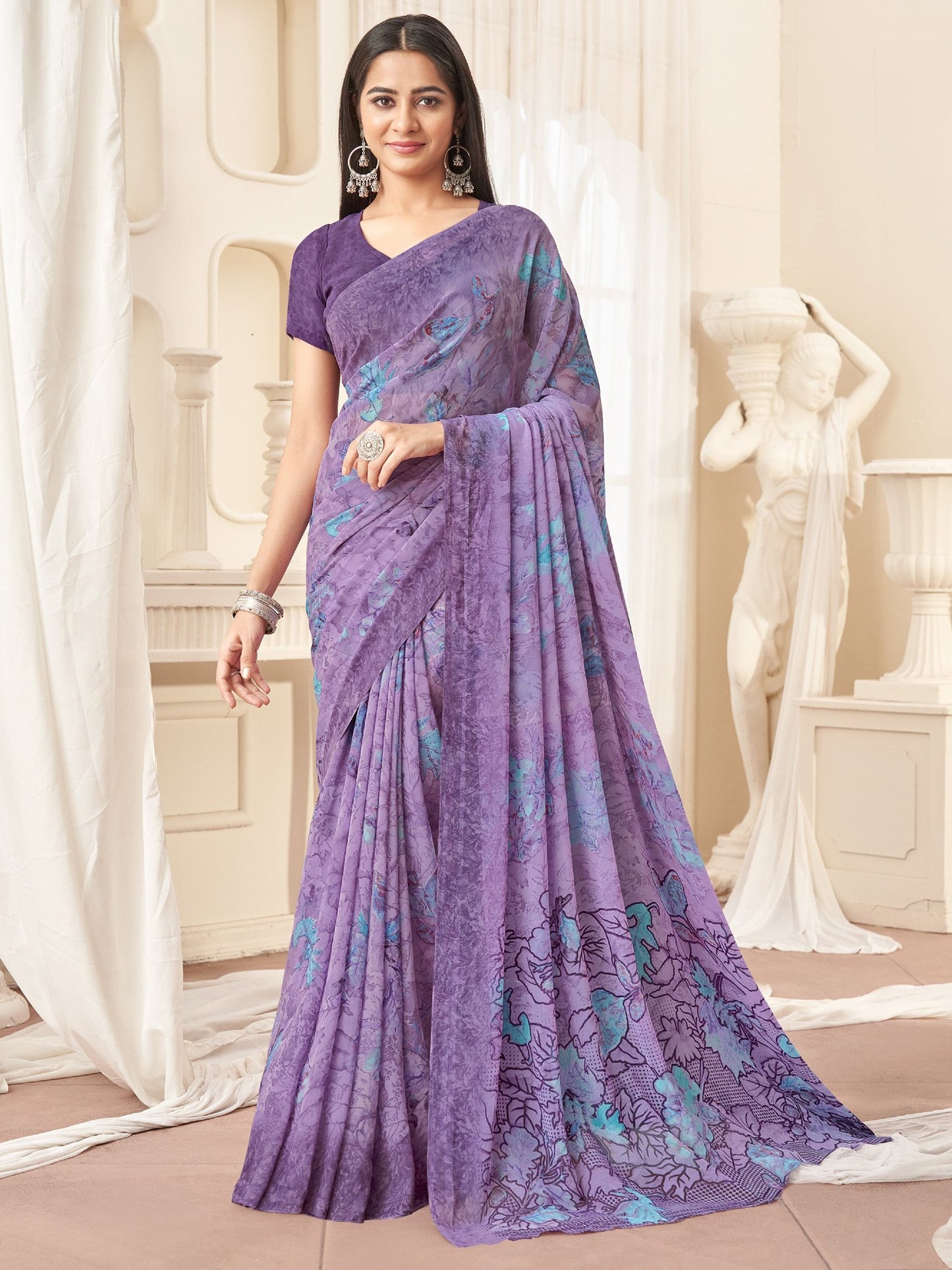 partywear designer saree for festive occasions