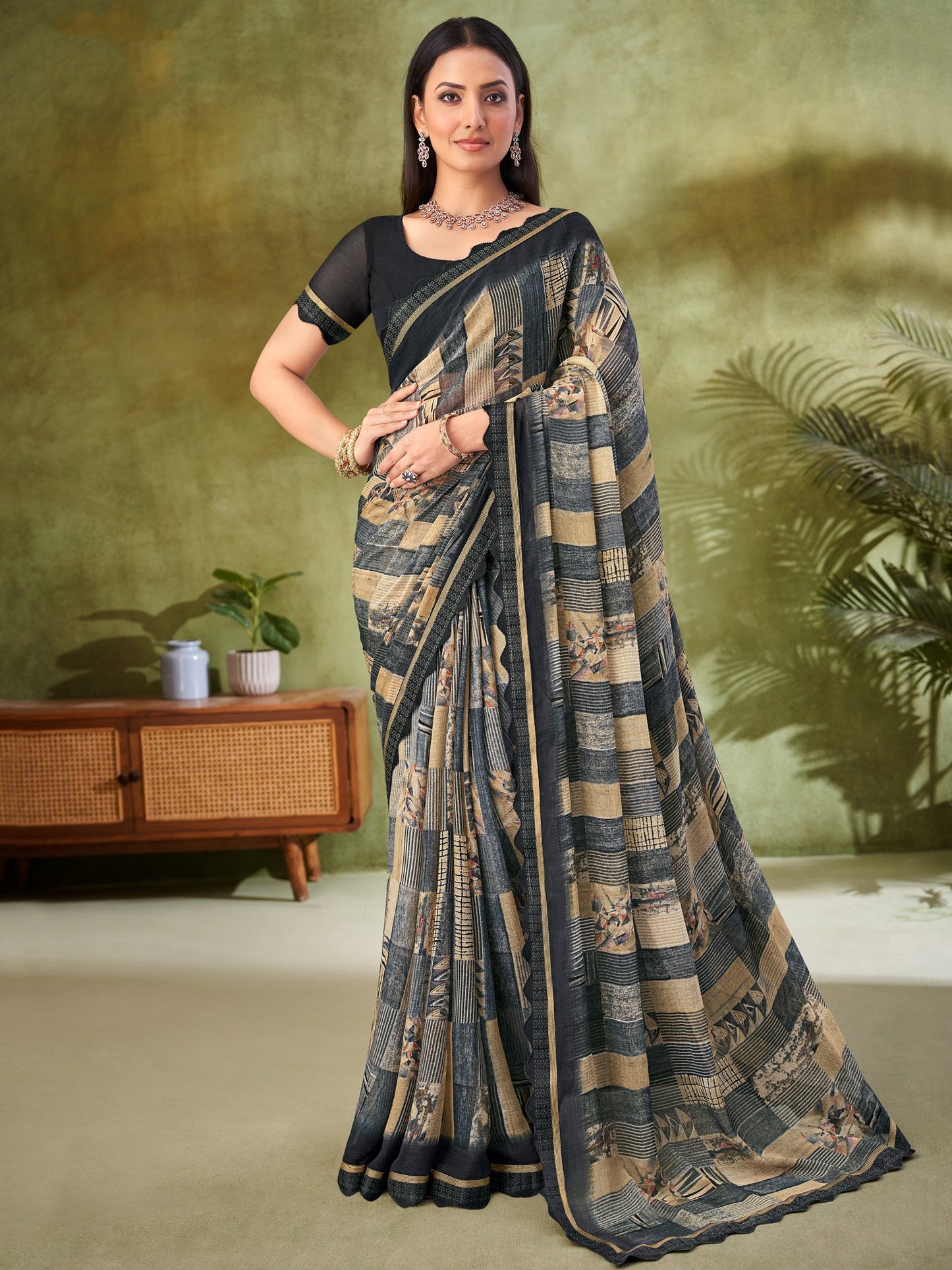 partywear designer saree for festive occasions