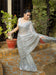 Grey Metallic Party Wear Georgette Embellished Saree