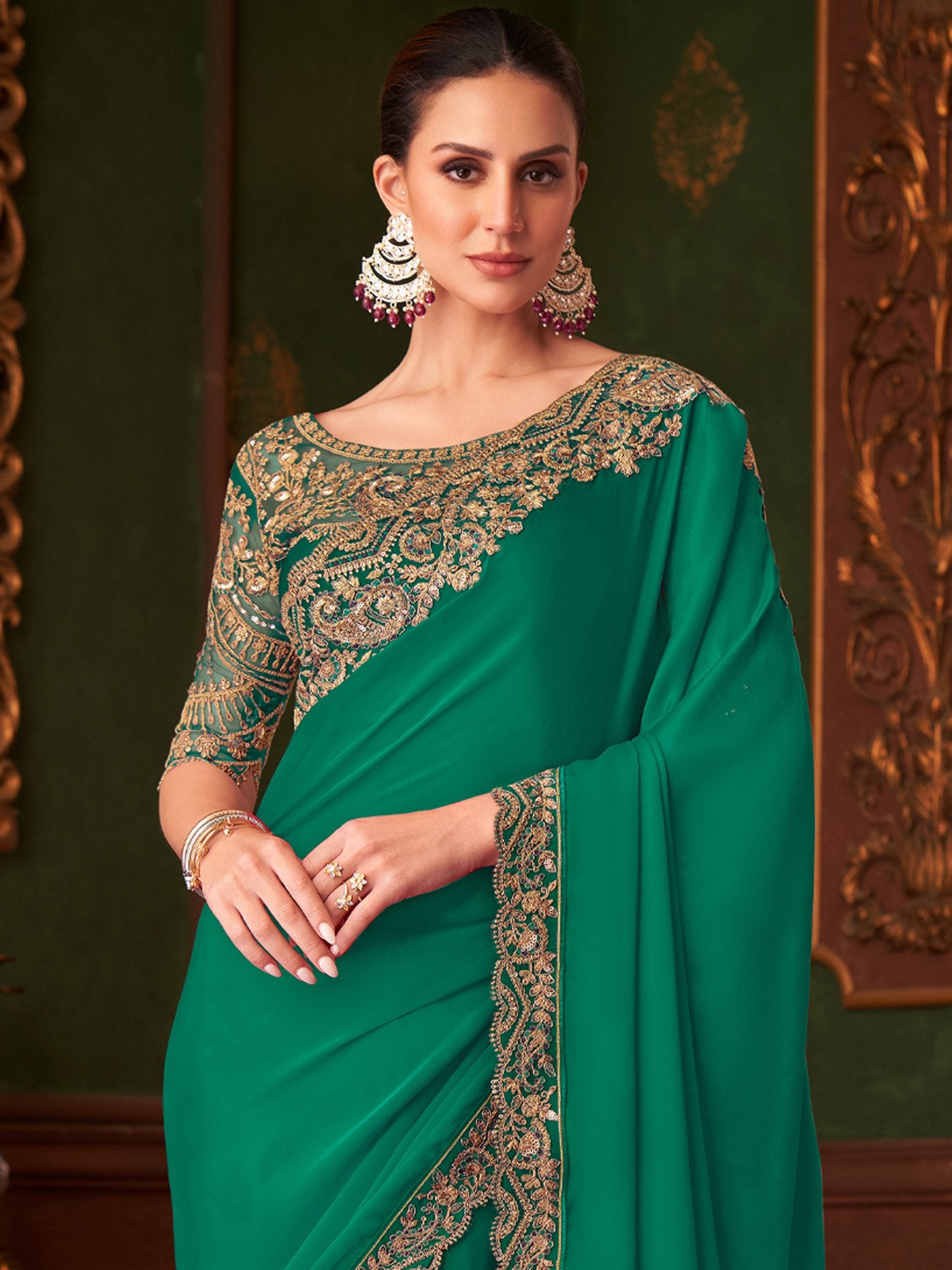partywear designer saree for festive occasions
