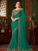 Green Sea Party Wear Satin Silk Embellished Saree