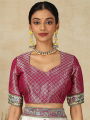 Off White Patola Viscose Silk Woven Saree - The Dori Store