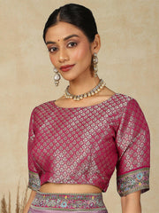 Lavendar Patola Viscose Silk Woven Saree - The Dori Store