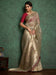 Grey Beige Paithani Tissue Woven Saree