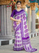 White White Block Print Bhagalpuri Silk Printed Saree
