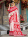 White Off Block Print Bhagalpuri Silk Printed Saree