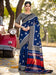 Blue Blue Dabu Bhagalpuri Silk Printed Saree