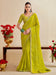Green Lemon Bandhani Georgette Embroidered Saree