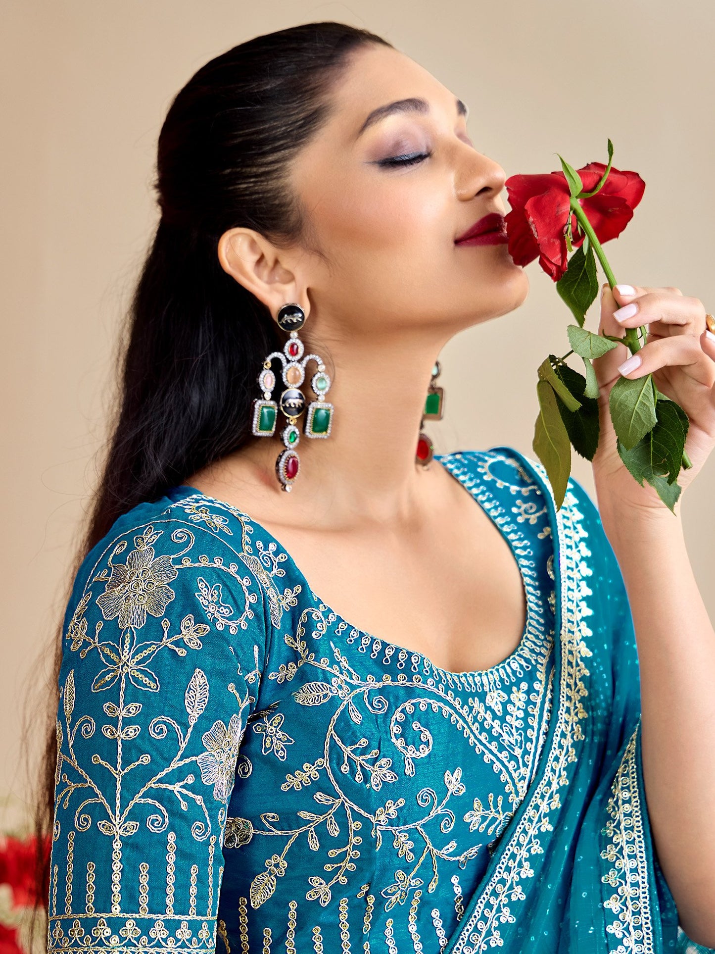 partywear designer saree for festive occasions