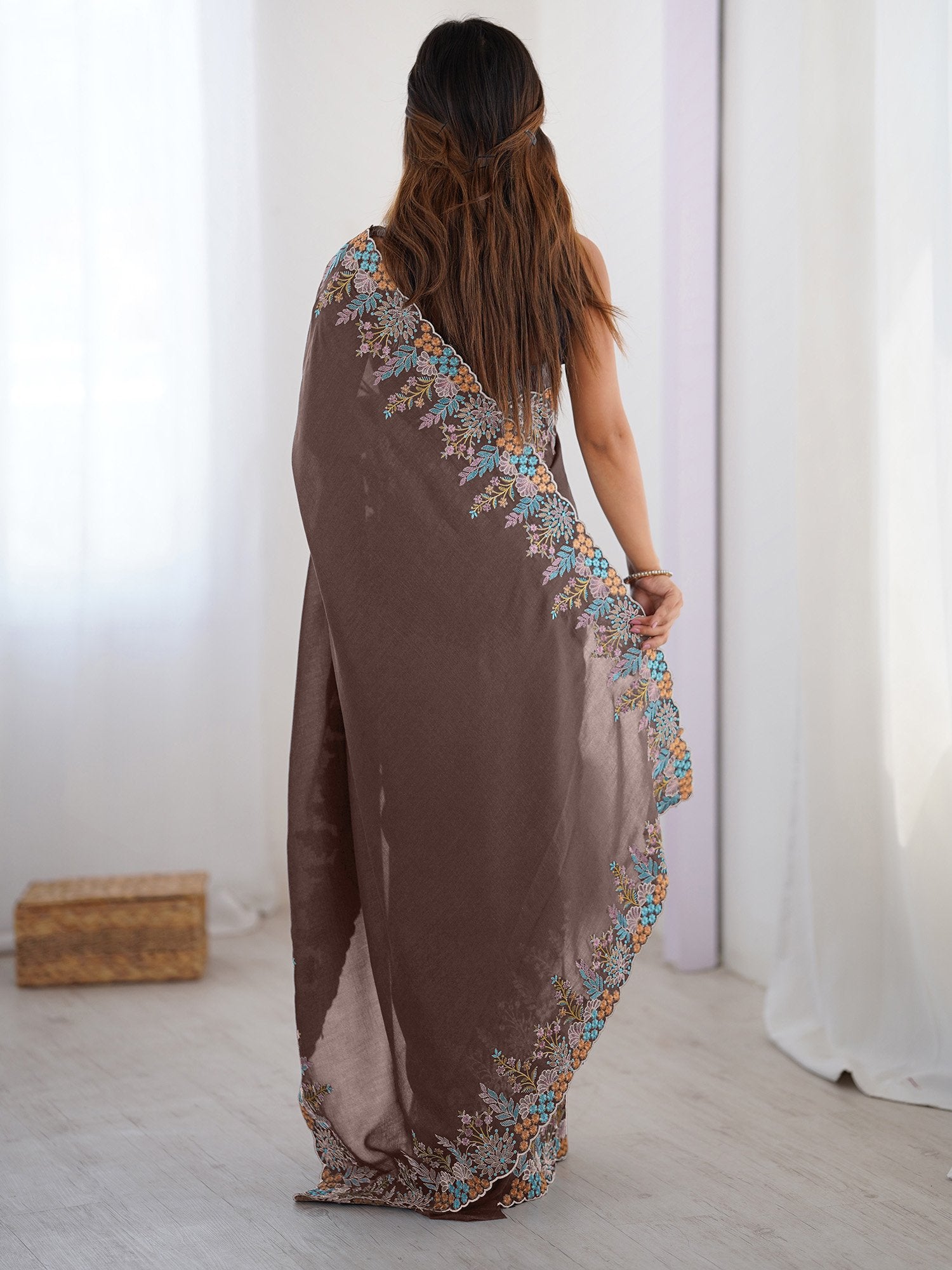 partywear designer saree for festive occasions